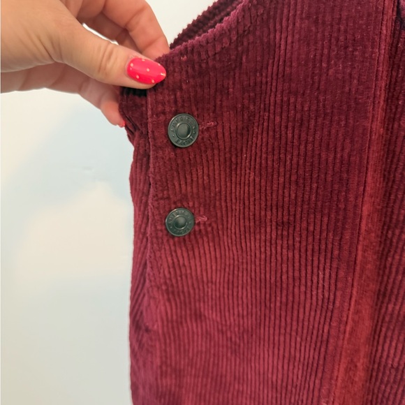 American Eagle Outfitters Maroon Corduroy Overall Dress - Picture 3 of 4